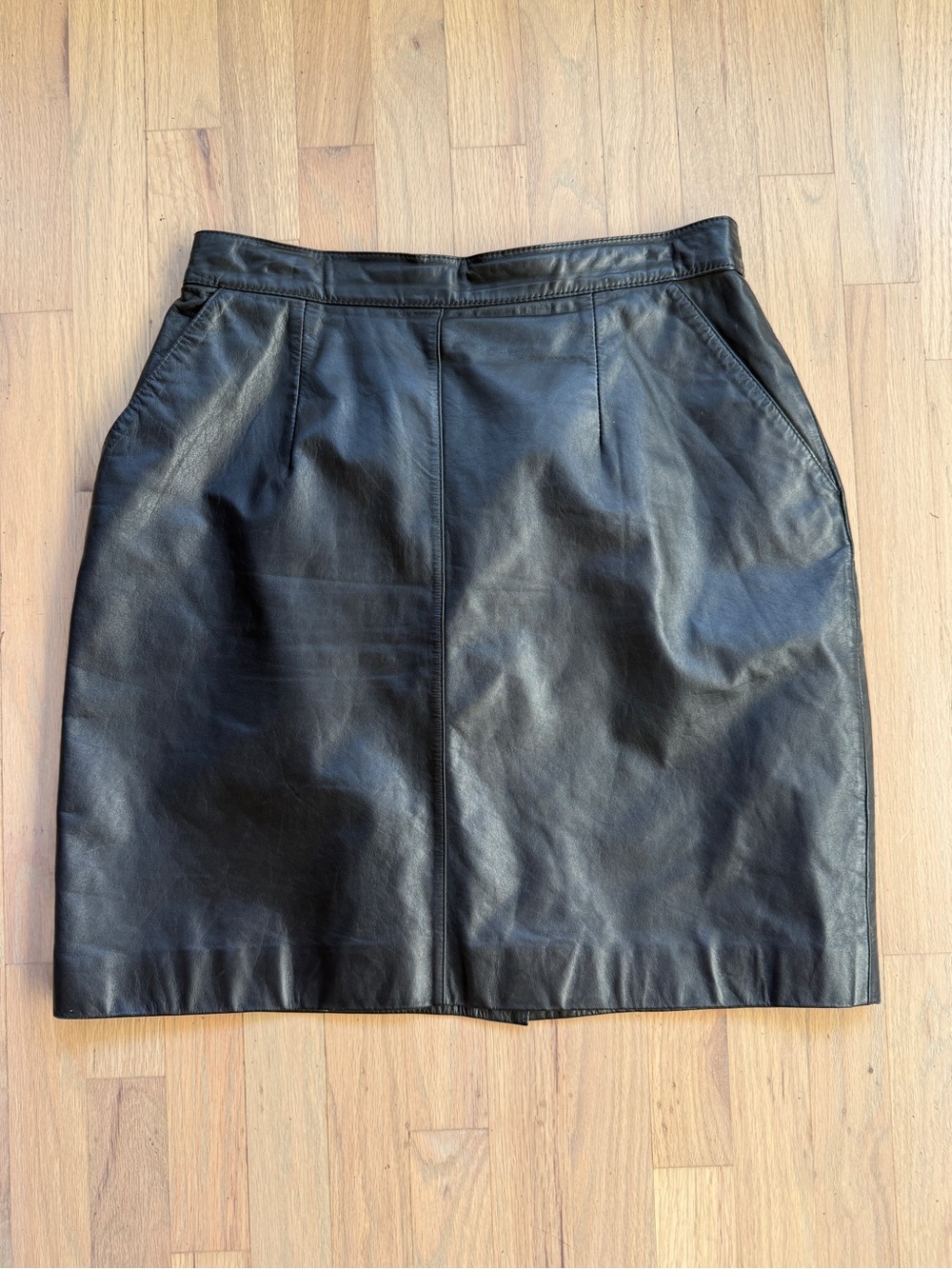 Adler leather Mfg Co Black whimsigoth punk rock Genuine Pencil Skirt Size 11/12